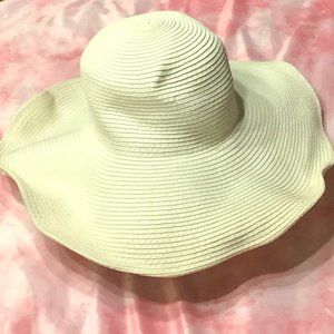 Floppy White Straw Beach Hat